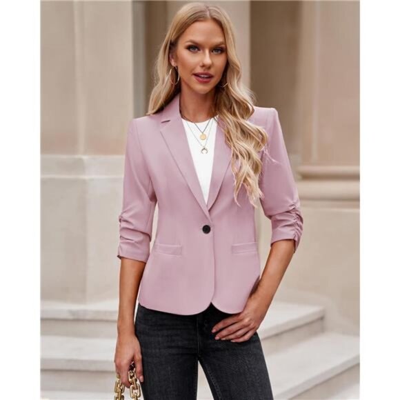 Blazers Jackets Dressy 3/4 Sleeve light Purple - Picture 3 of 6